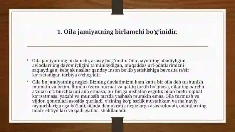 Oila haqida ma'lumot 2