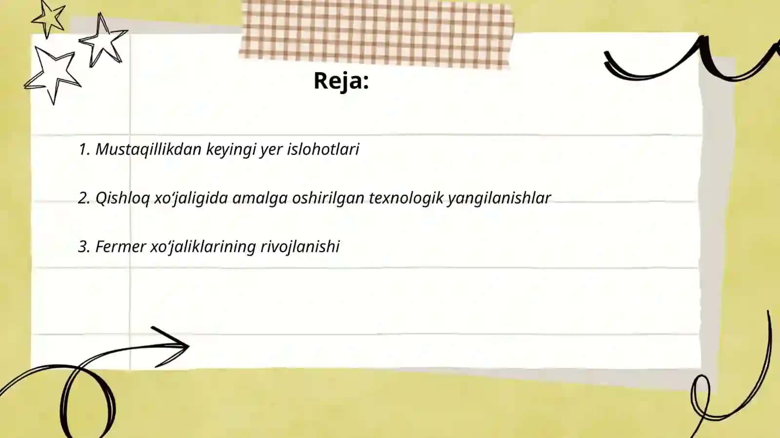 Yer islohotlari va qishloq xo'jaligi 2
