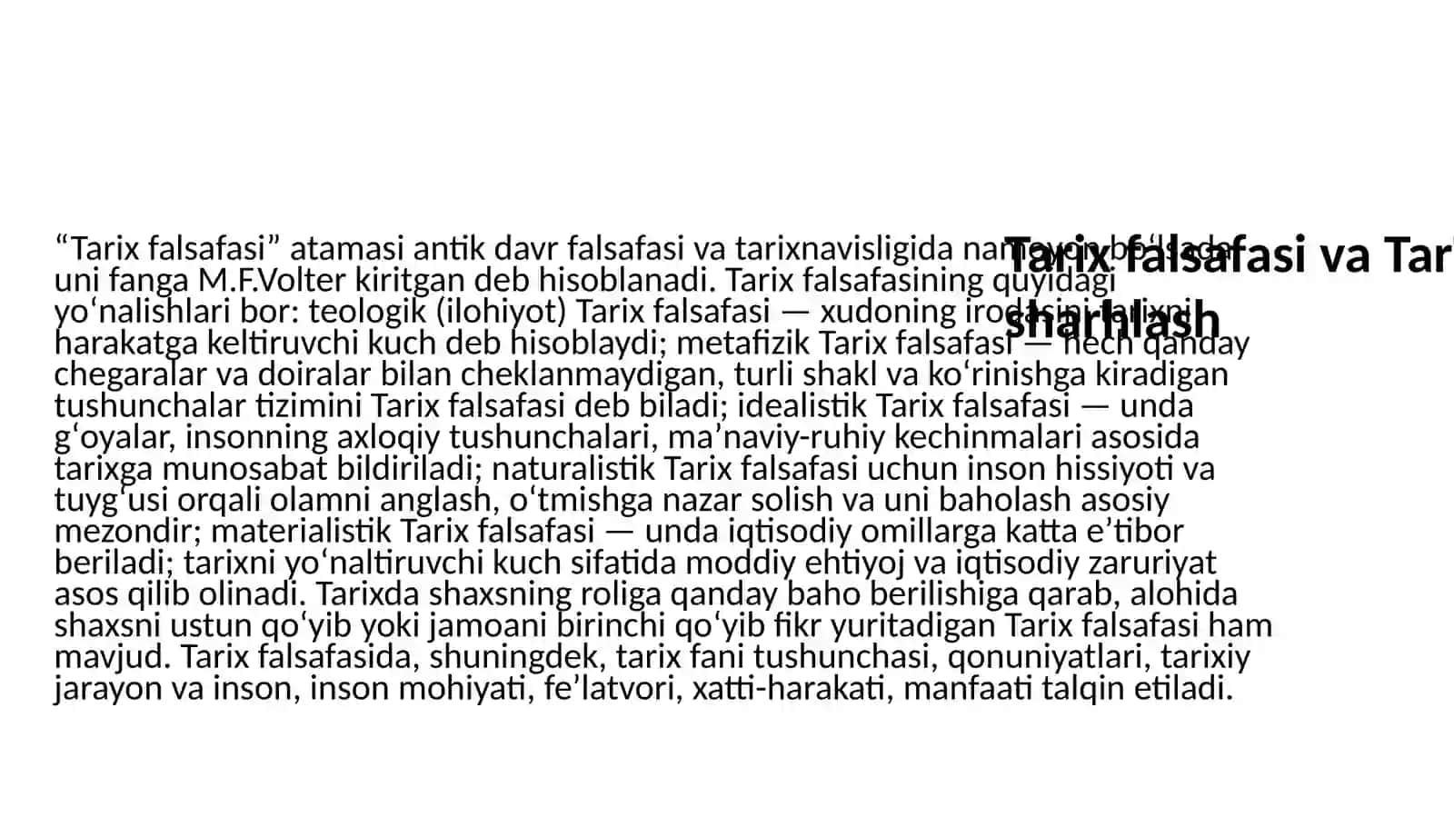 Tarix falsafasi va falsafa tarixi uyg’unligi 2
