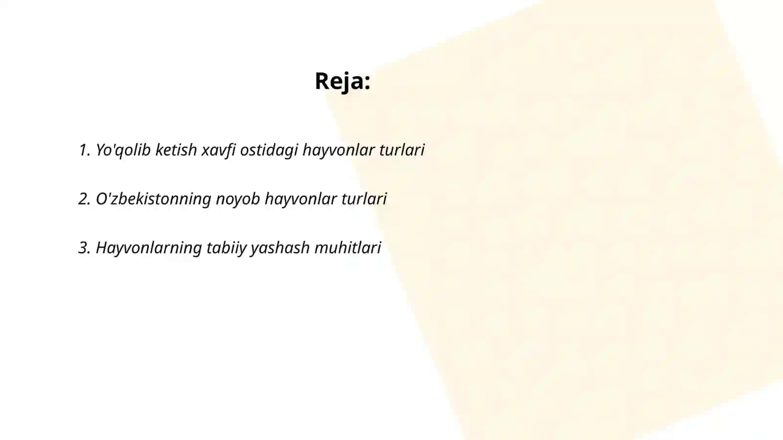 O’zbekiston Respublikasi «Qizil kitob»ining nashrlarini tahlili. (Hayvonlar qismi) 2