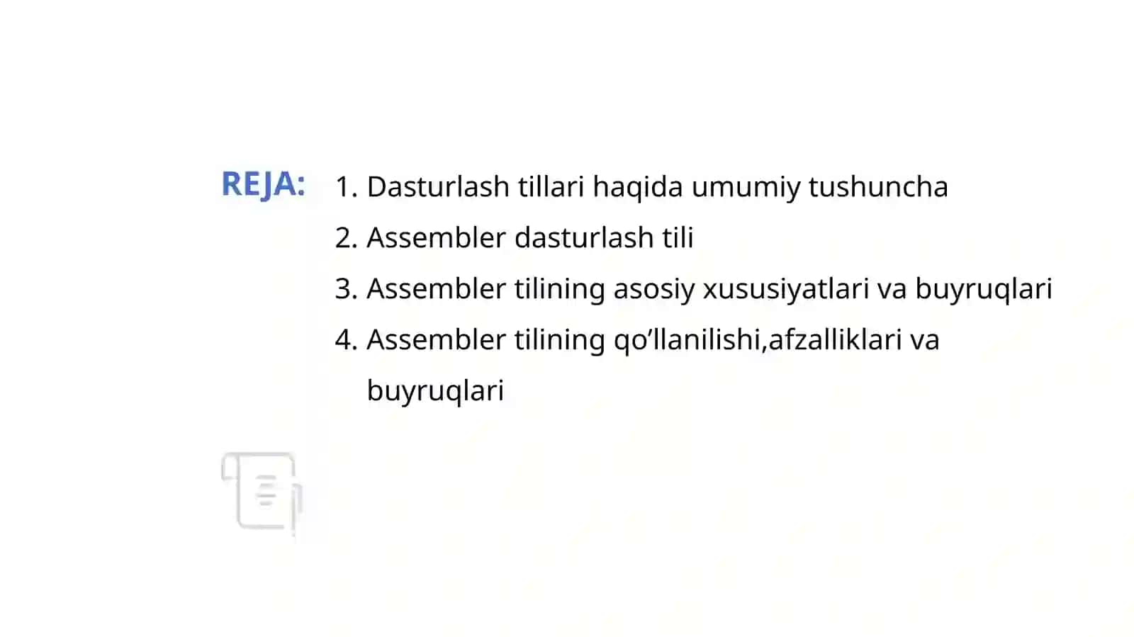 Assembler dasturlash tili 2