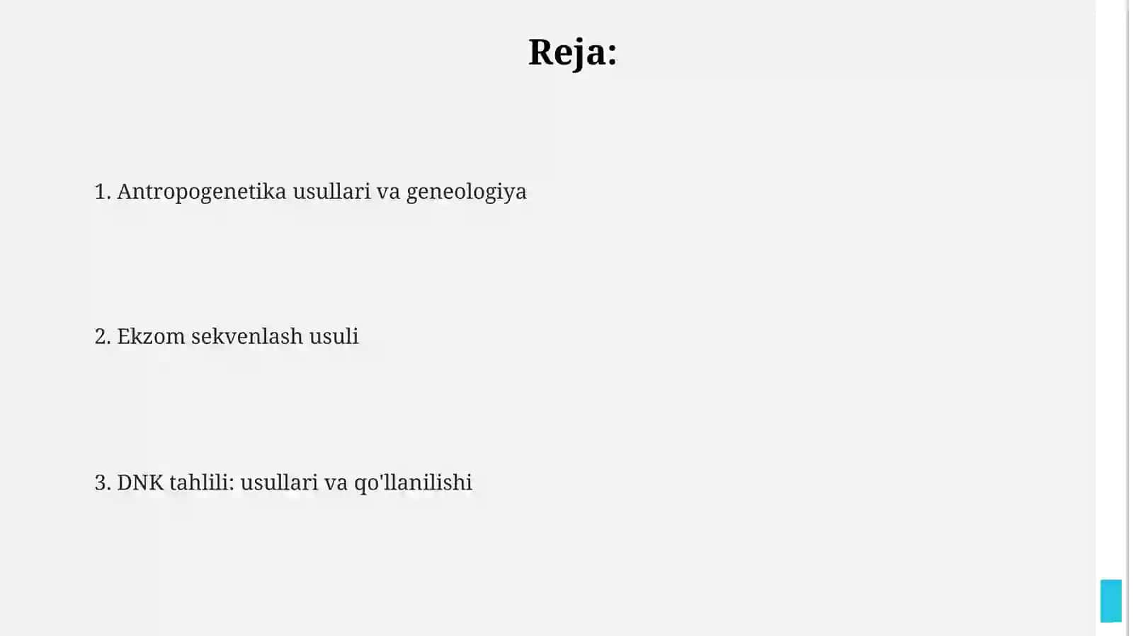 Antropogenetika usullari: Kirish 2