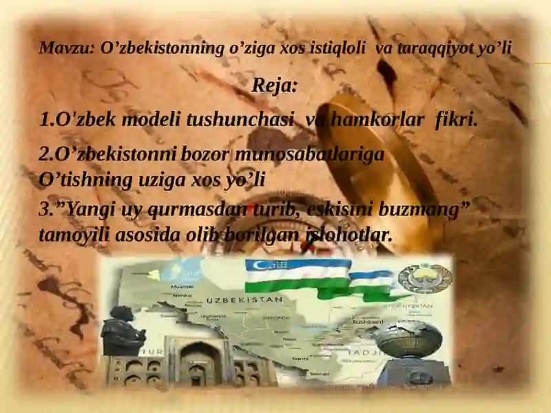 O`zbekistonning o`ziga xos istiqlol va taraqqiyot yo`li 2 2