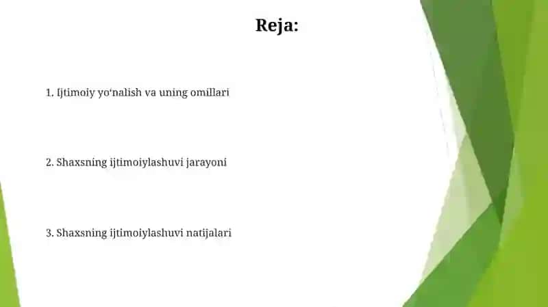 Shaxs ijtimoiylashuvi va yoʻnalganligi 2