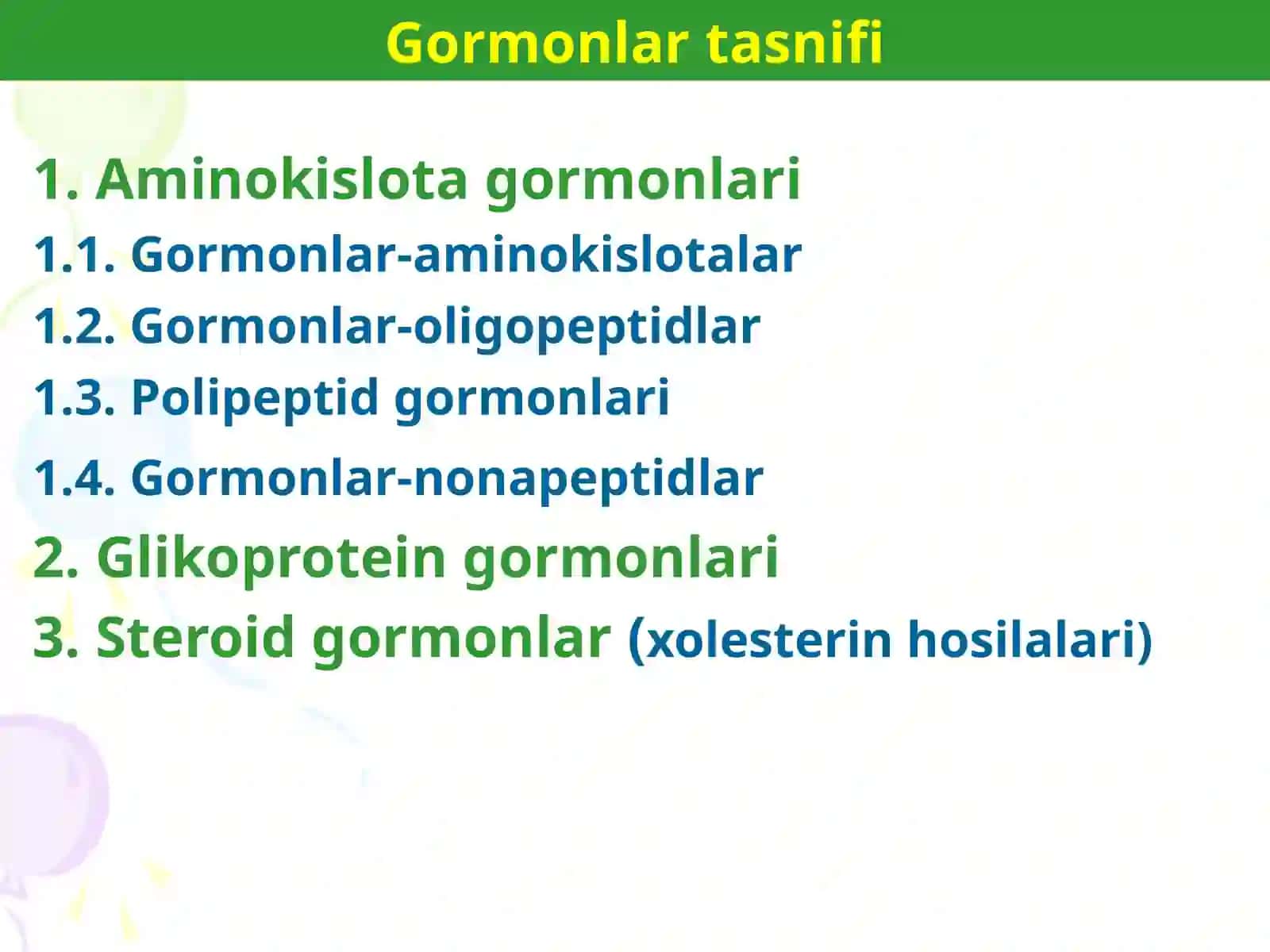 Gormonlar tasnifi 2