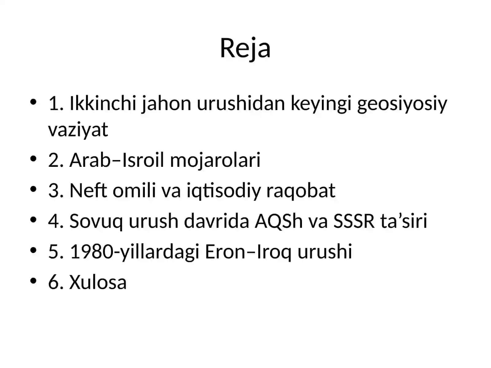 1945–1990 yillarda Yaqin va O‘rta Sharqda raqobat 2