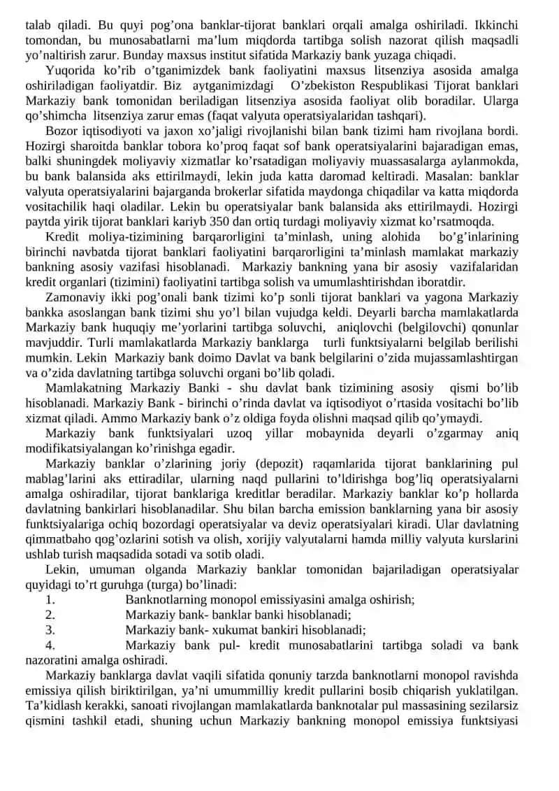 Moliya pul kridit tizimi 2