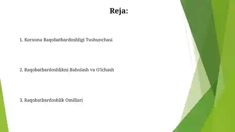 Raqobatbardoshlik Omillari 2