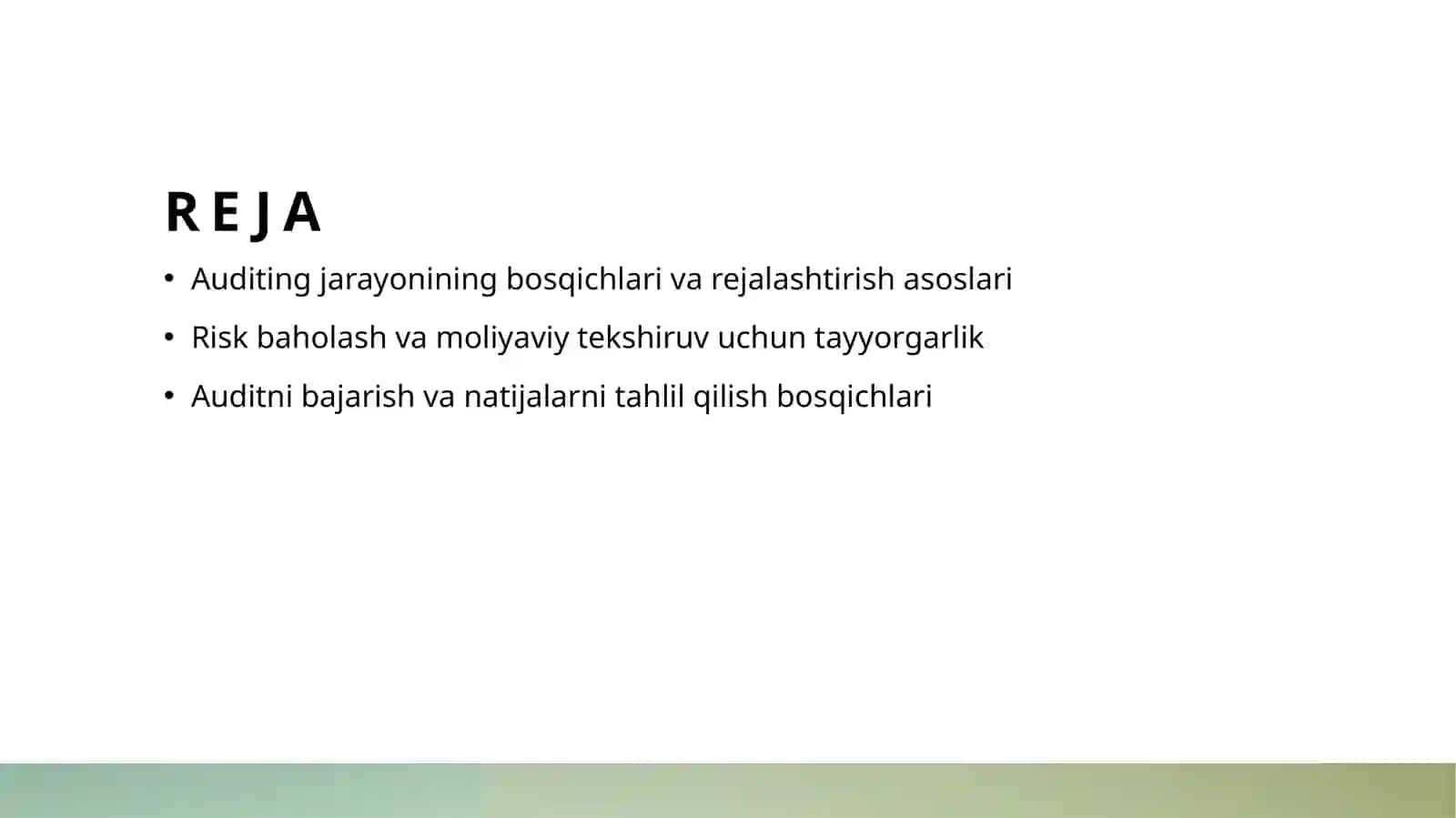 Auditorlik tekshiruvlarini rejalashtirish bosqichlari 2