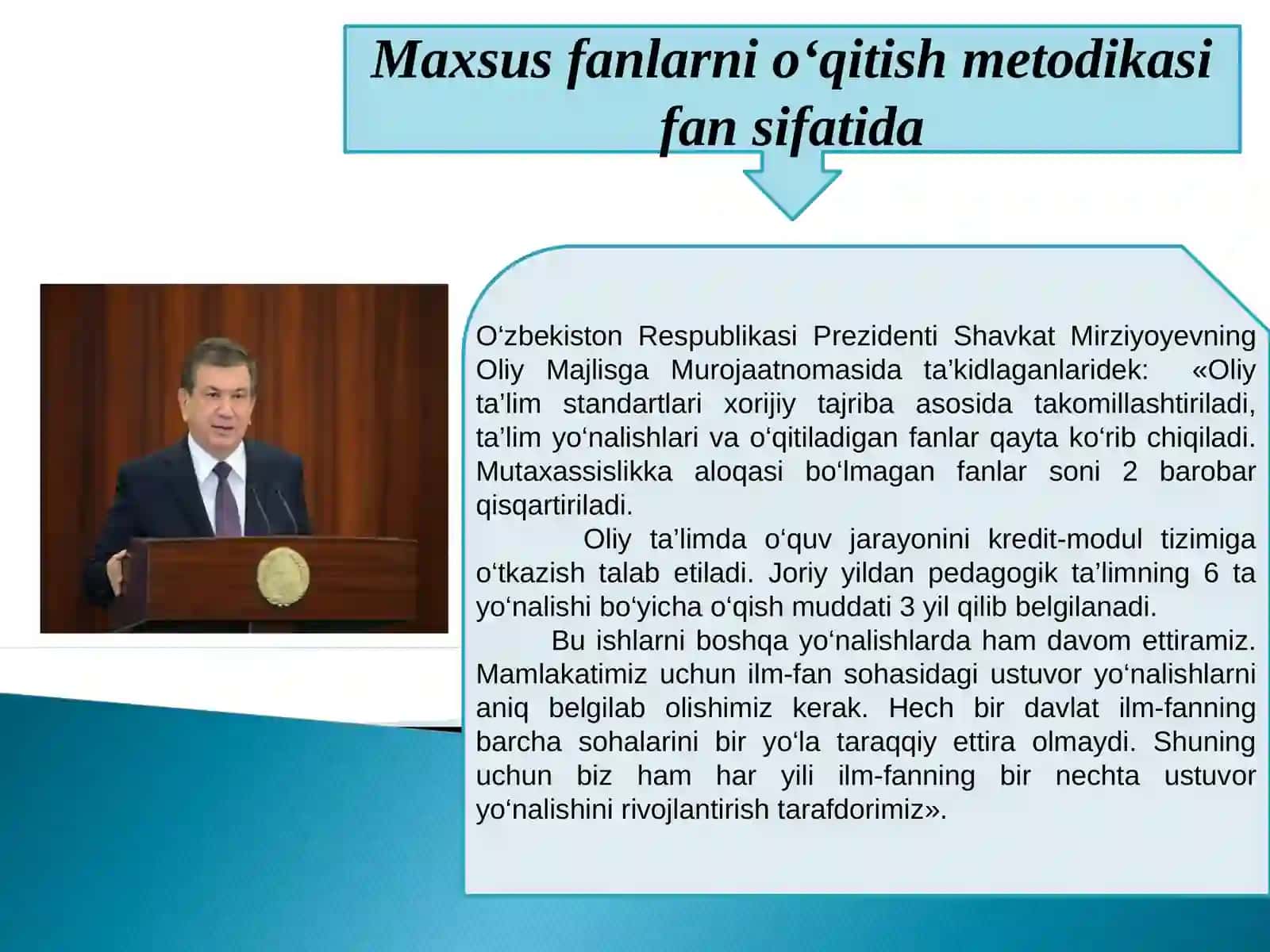 Maxsus fanlarni o‘qitish metodikasi fan sifatida 2