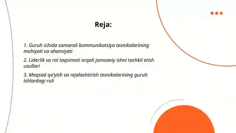Guruhlarda jamoaviy ishlarni tashkil etish texnikalarining mohiyati va ahamiyati 2