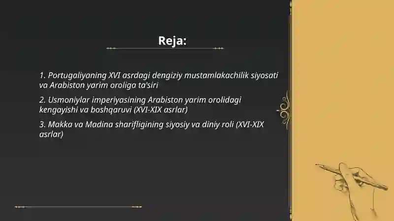 XVI-XIX asrlarda Arabiston yarim oroli davlatlari 2