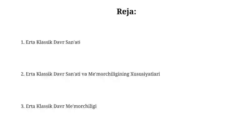 Erta Klassik Davr San'ati va Me'morchiligining Xususiyatlari 2