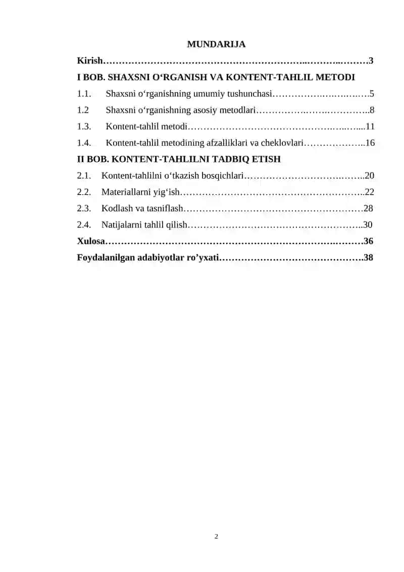 SHAXSNI O'RGANISHNING KONTENT-TAHLILI METODI. 2