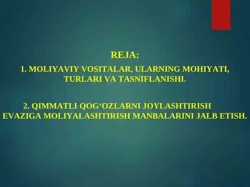 Moliyaviy Vositalar 2