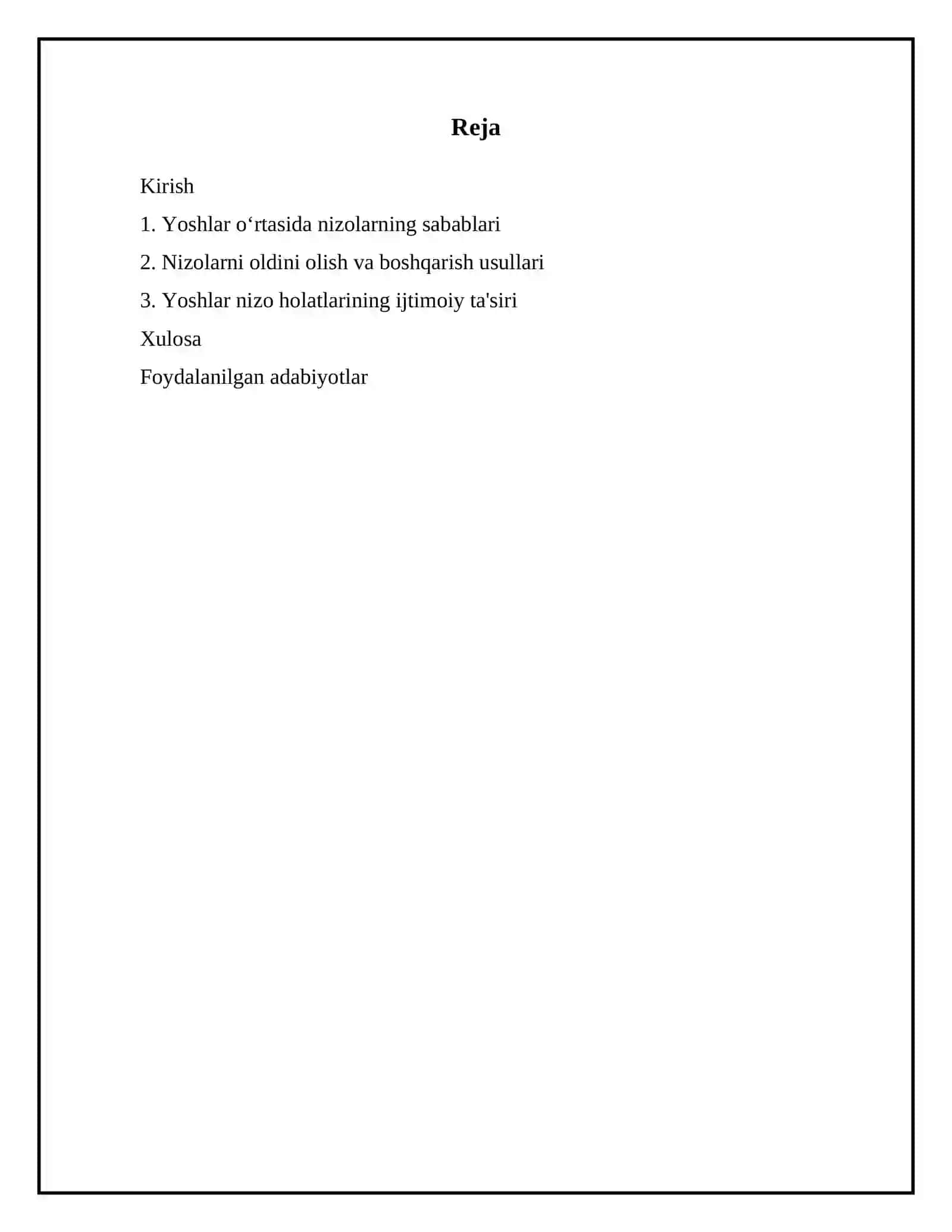 Yoshlar oʻrtasida nizolar 2