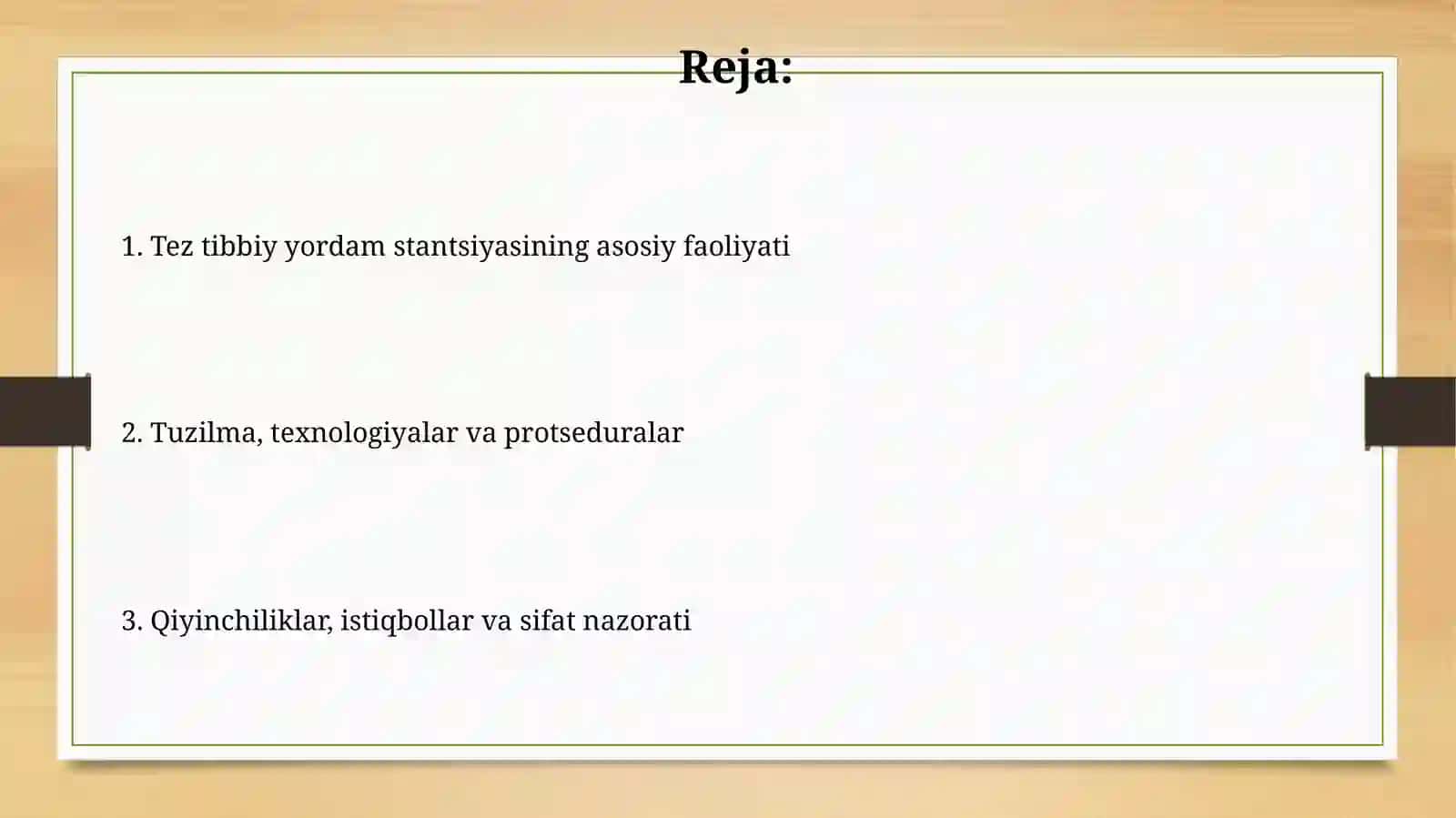 Tez tibbiy yordam stansiyalari ishfaoliyatining mazmuni 2