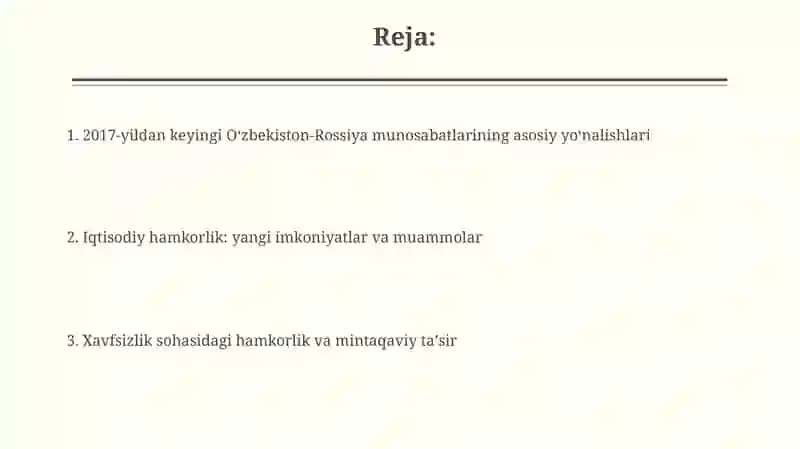 O'zbekiston va Rossiya aloqalari 2