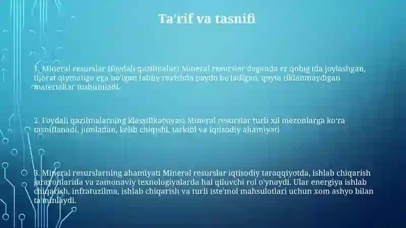 Foydali Qazilmalar 2