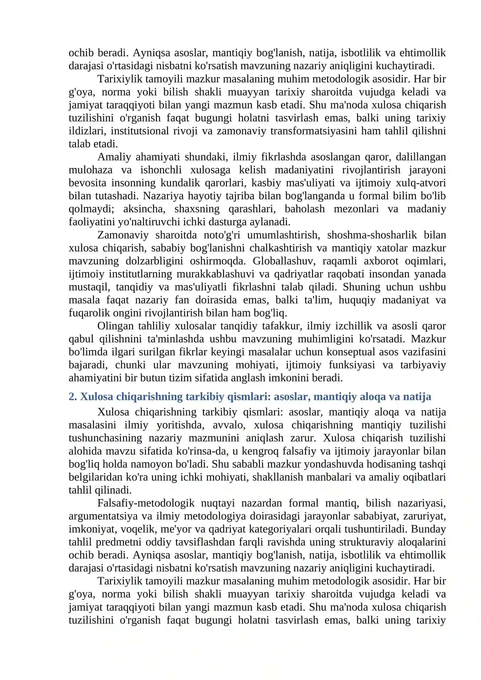 XULOSA CHIQARISH TUZILISHI 2
