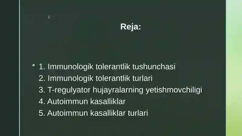 Immunologik tolerantlik nuqsonlari. Autoimmun xastaliklar 2