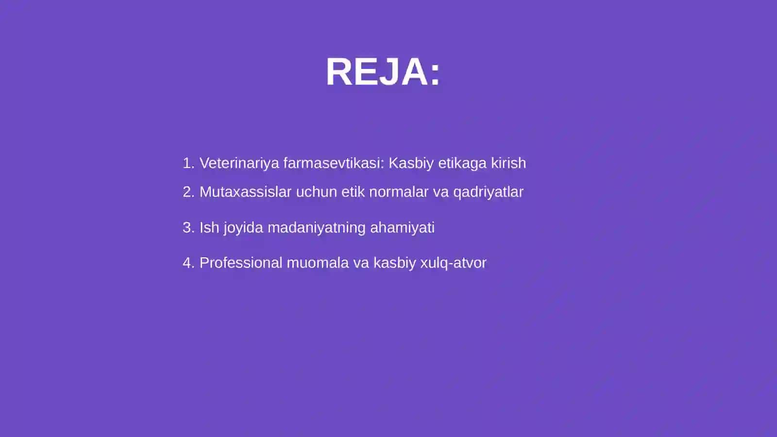 Veterinariya farmasevtikasi mutaxassislarini ishlash madaniyati va etikasi 2