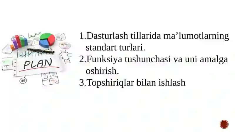 Dasturlash tillarida ma’lumotlarning standart turlari 2