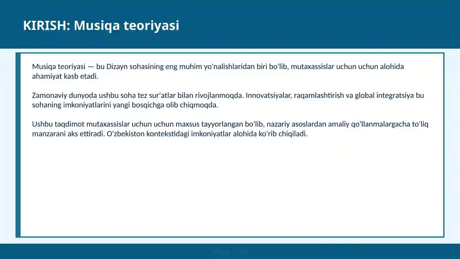 Musiqa teoriyasi 2
