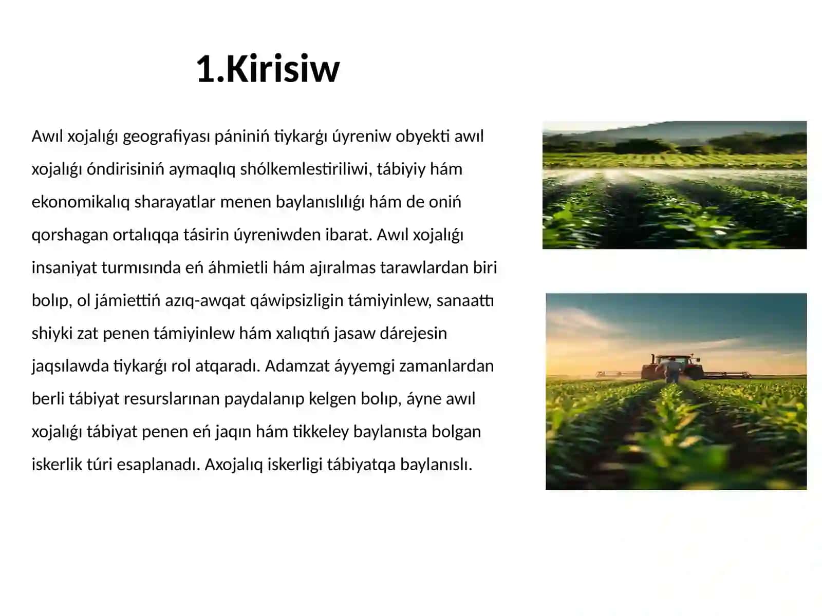 Awıl xojalıǵıhám ekologiyalıq mashqalalar 2