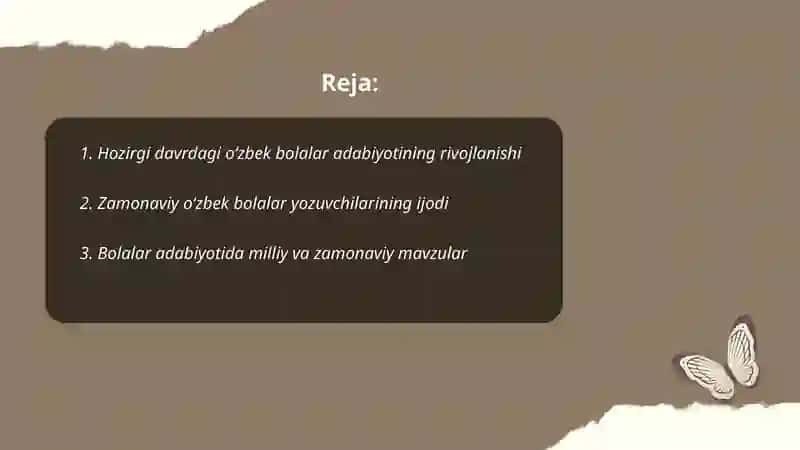 Hozirgi davrdagi oʻzbek bolalar adabiyoti 2