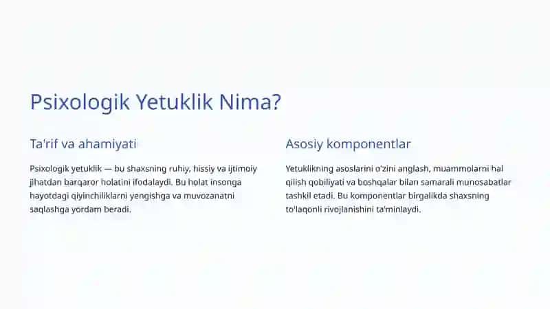Psixologik Yetuklik Mezonlari 2