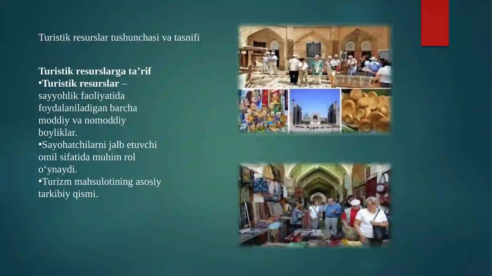 Turistik resurslar tushunchasi va tasnifi 2