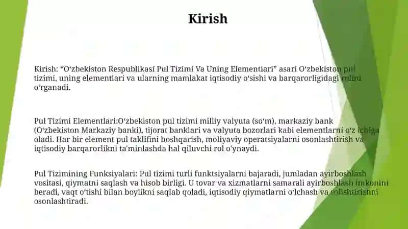 O'Zbekiston Respublikasi Pul Tizimi Va Uning Elementiari 2