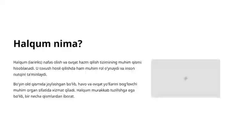Halqum va uning bo'limlari 2