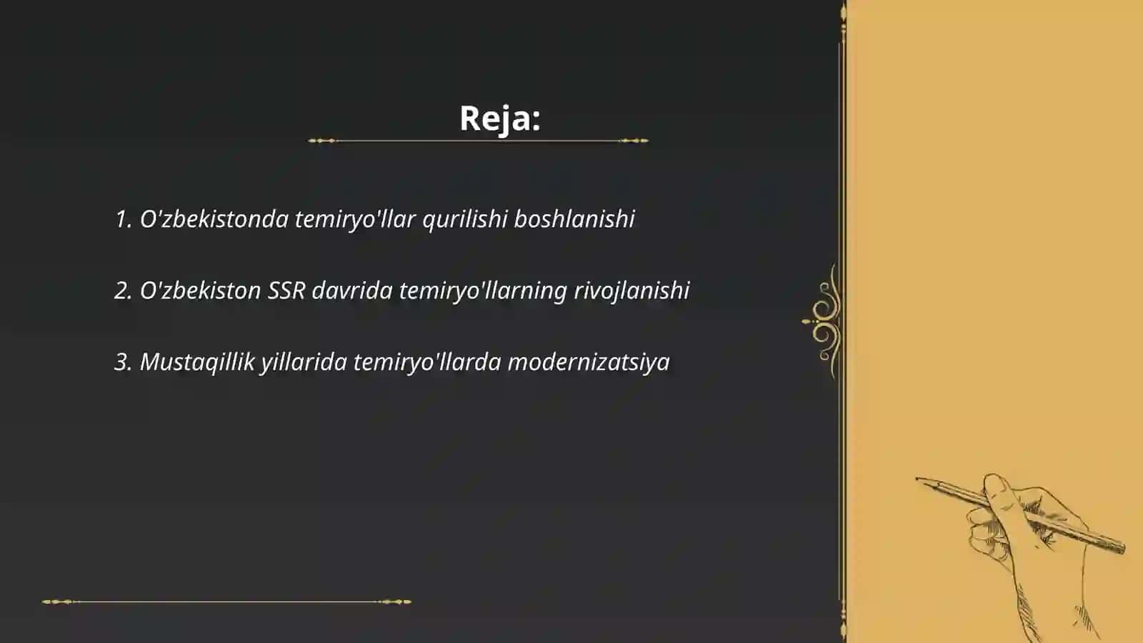 O'zbekistonda temiryo'lar tarixi 2