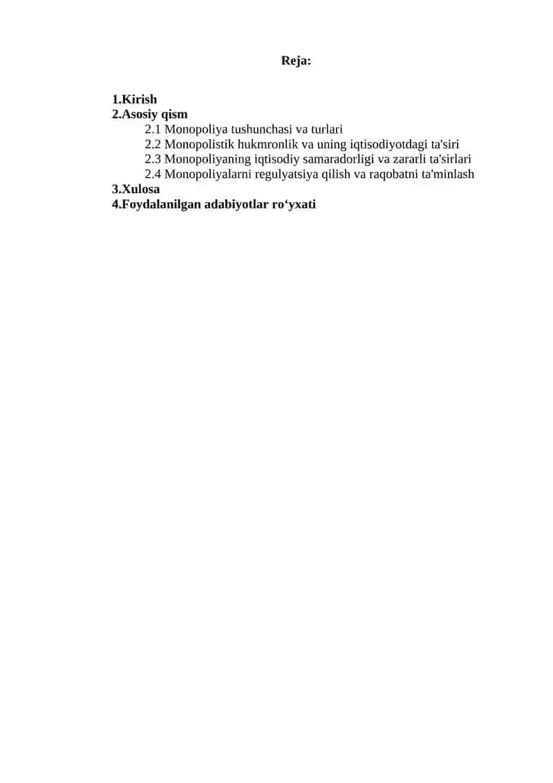 Monopoliya va monopolistik hukmronlik 2