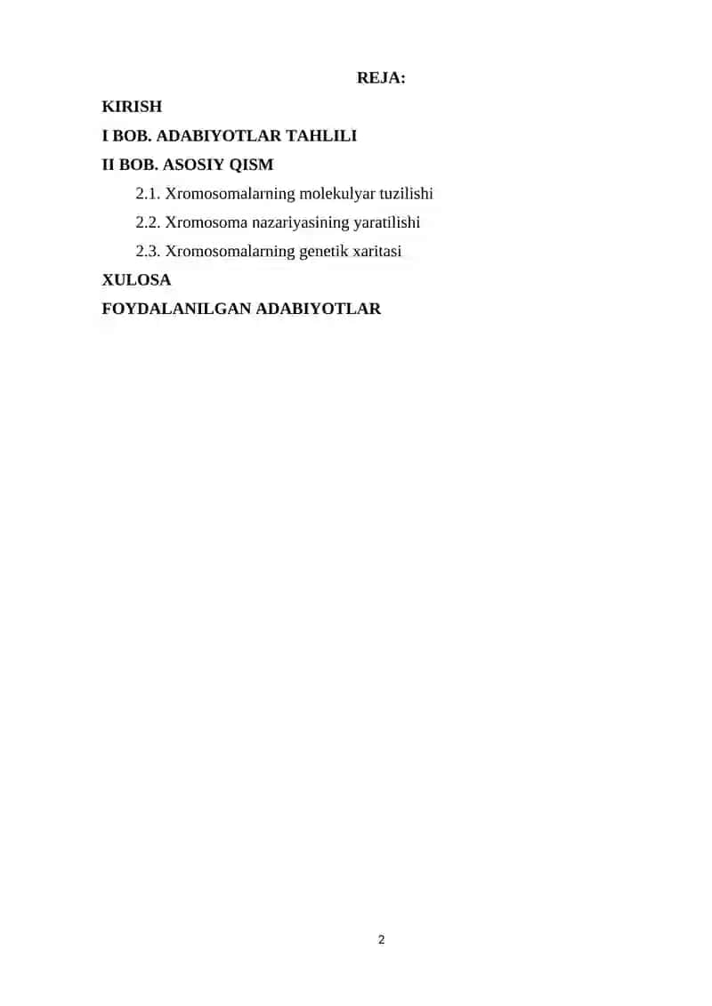 Xromosomalarning molekulyar tuzilishi 2