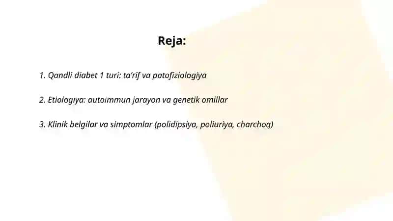 Qandli diabet 1 turi 2