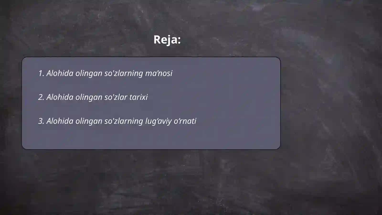 Alohida olingan so'zlar 2
