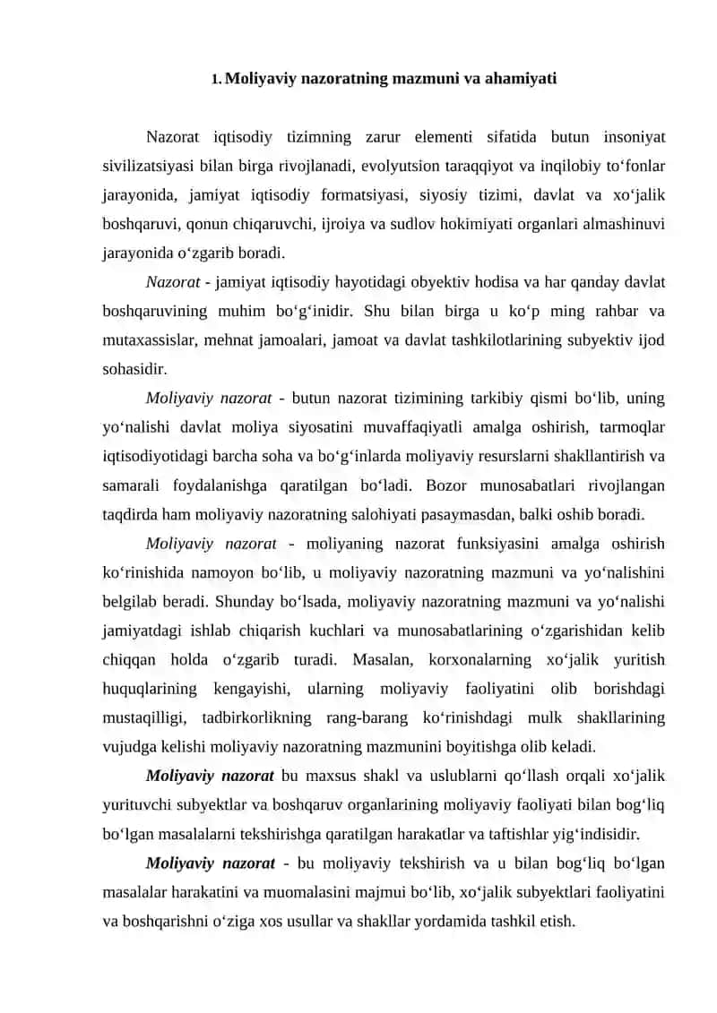 Moliyaviy nazoratning o'rni 2