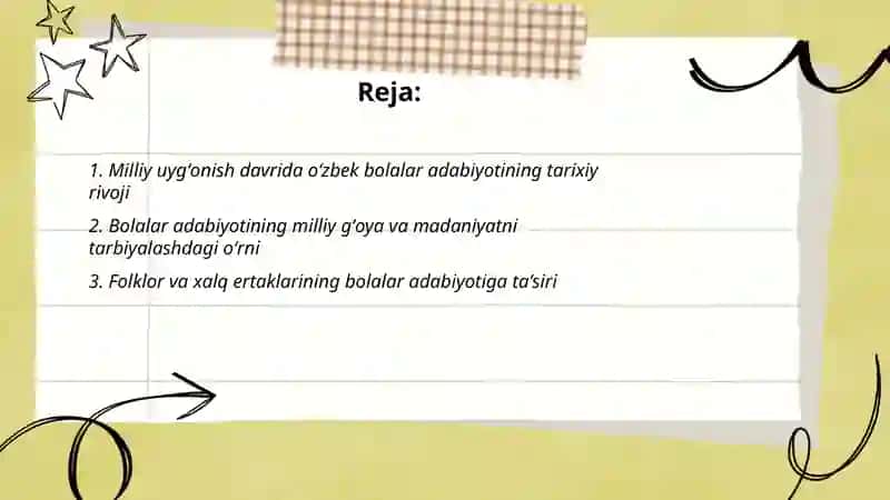 Milliy uygʻonish davrida õzbek bolalar adabiyoti 2