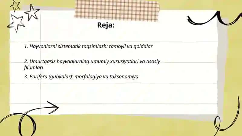 Hayvonlar sistematikasi 2