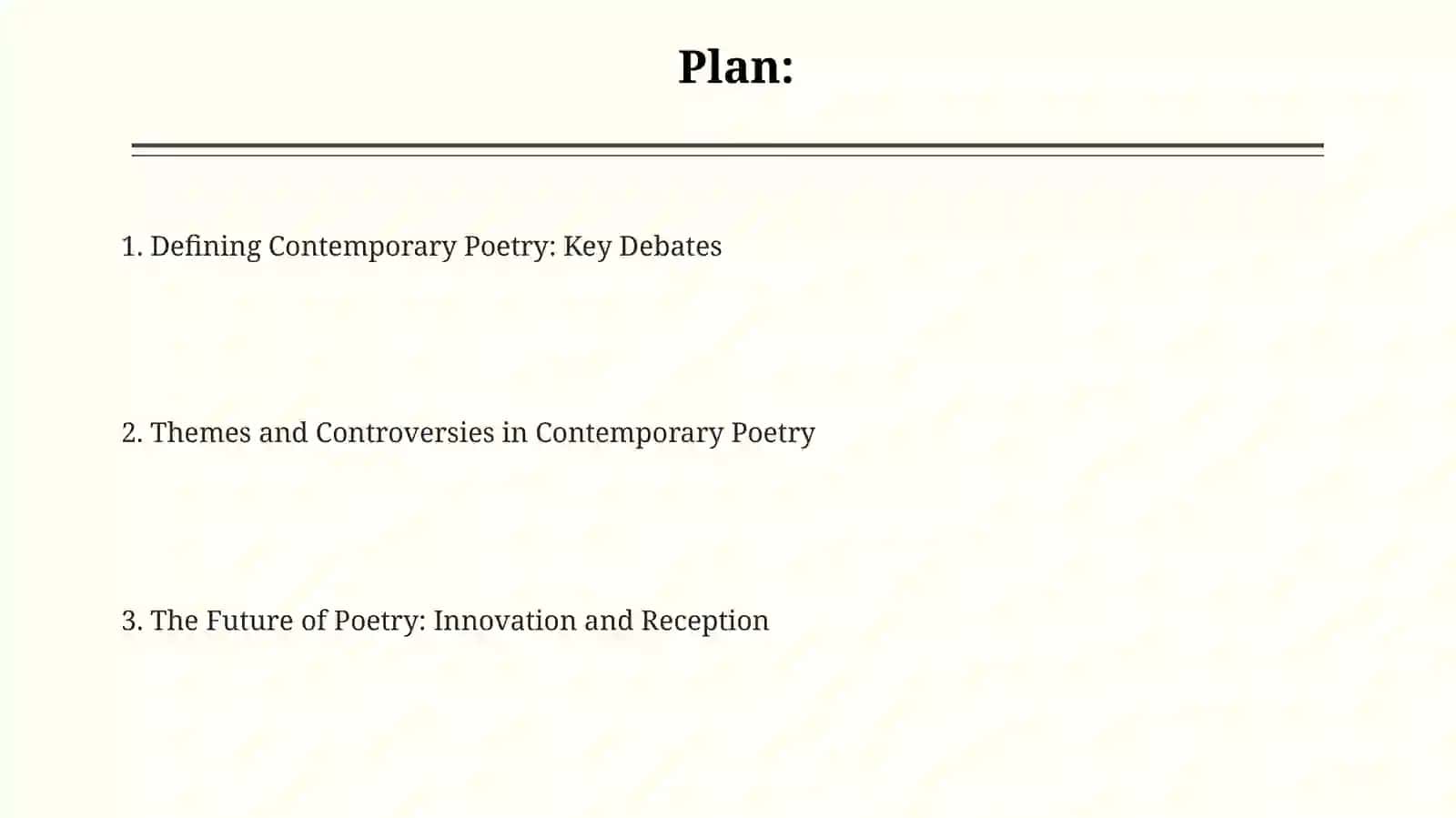 Analysis of debates about contemporary poetry 2