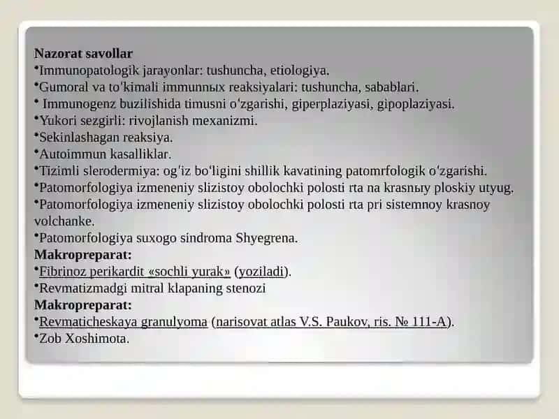 Immunapatologik jarayonlar 2