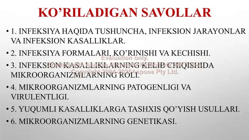 INFEKSIYA HAQIDA TA’LIMOT 2