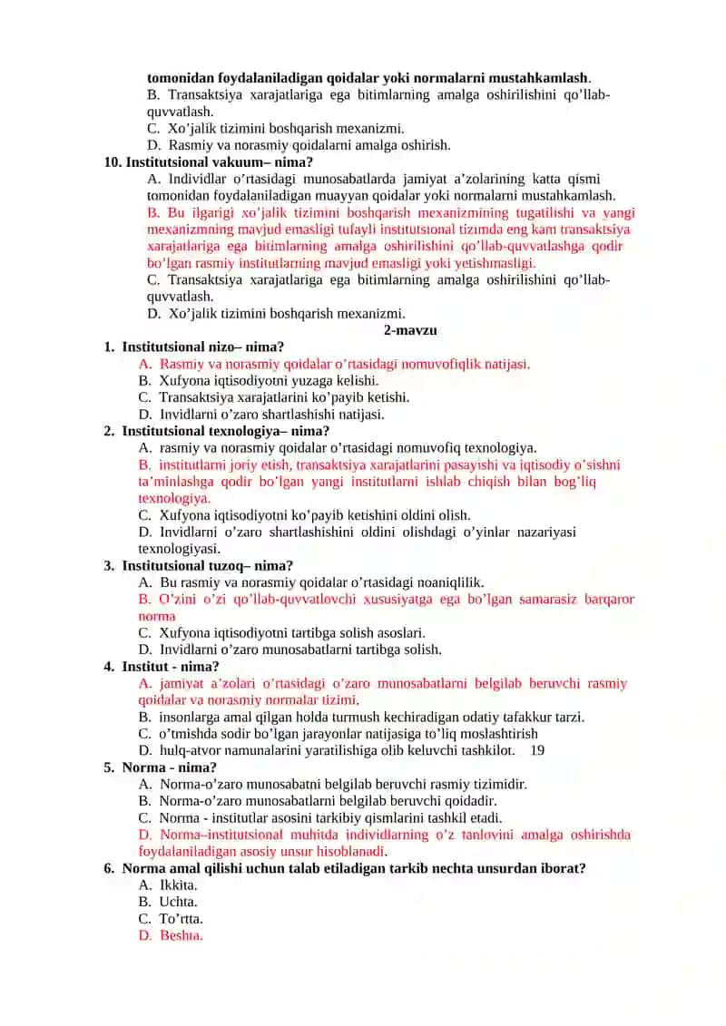 Institutsional iqtisodiyot nazariyalari 2