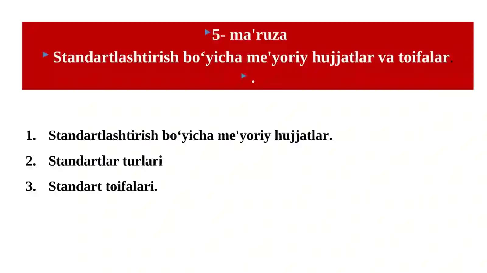METROLOGIYA, STANDARTLASHTIRISH VA SERTIFIKATLASH 2
