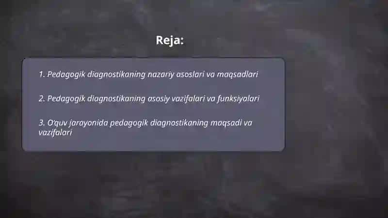 Pedagogik diagnostika 2