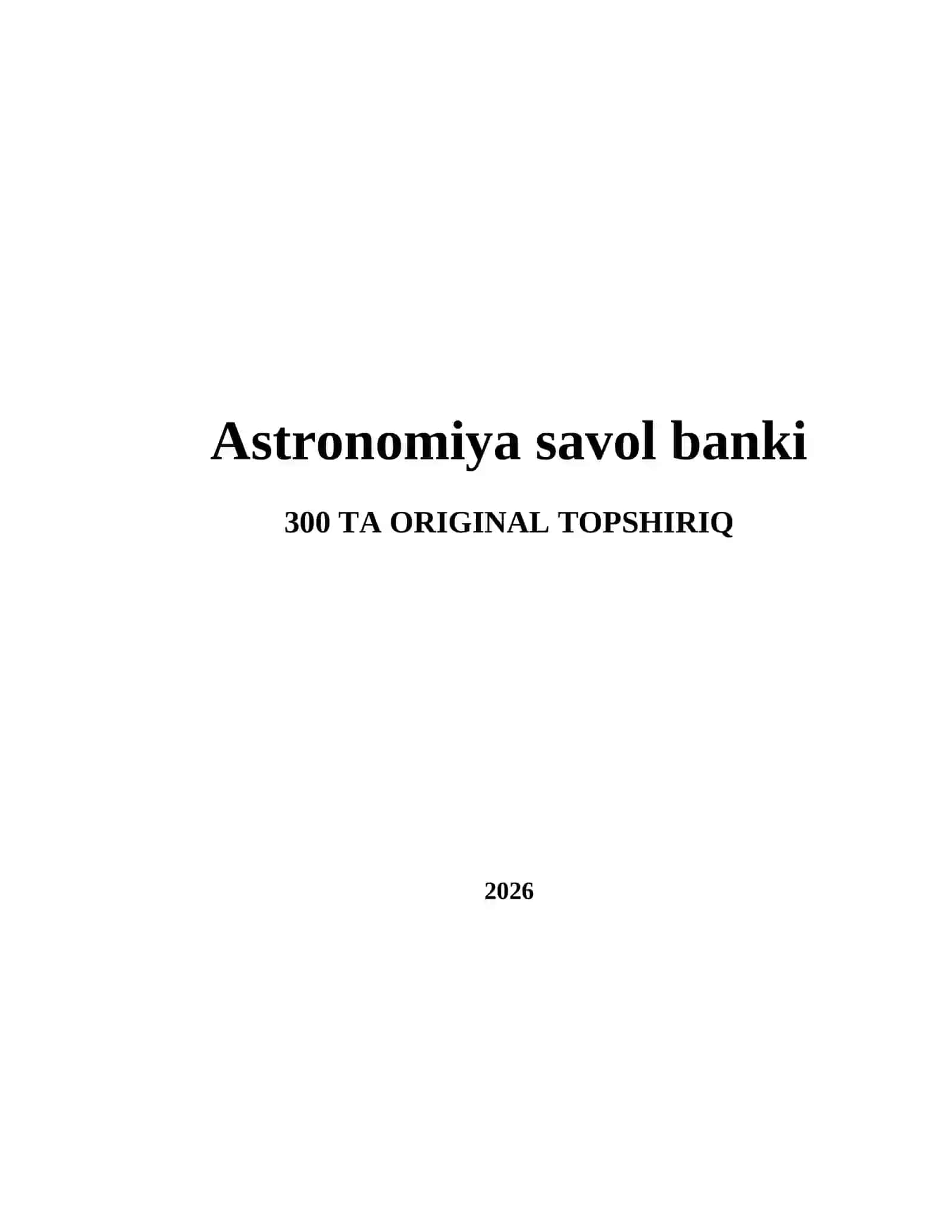 Astronomiya savol banki 2