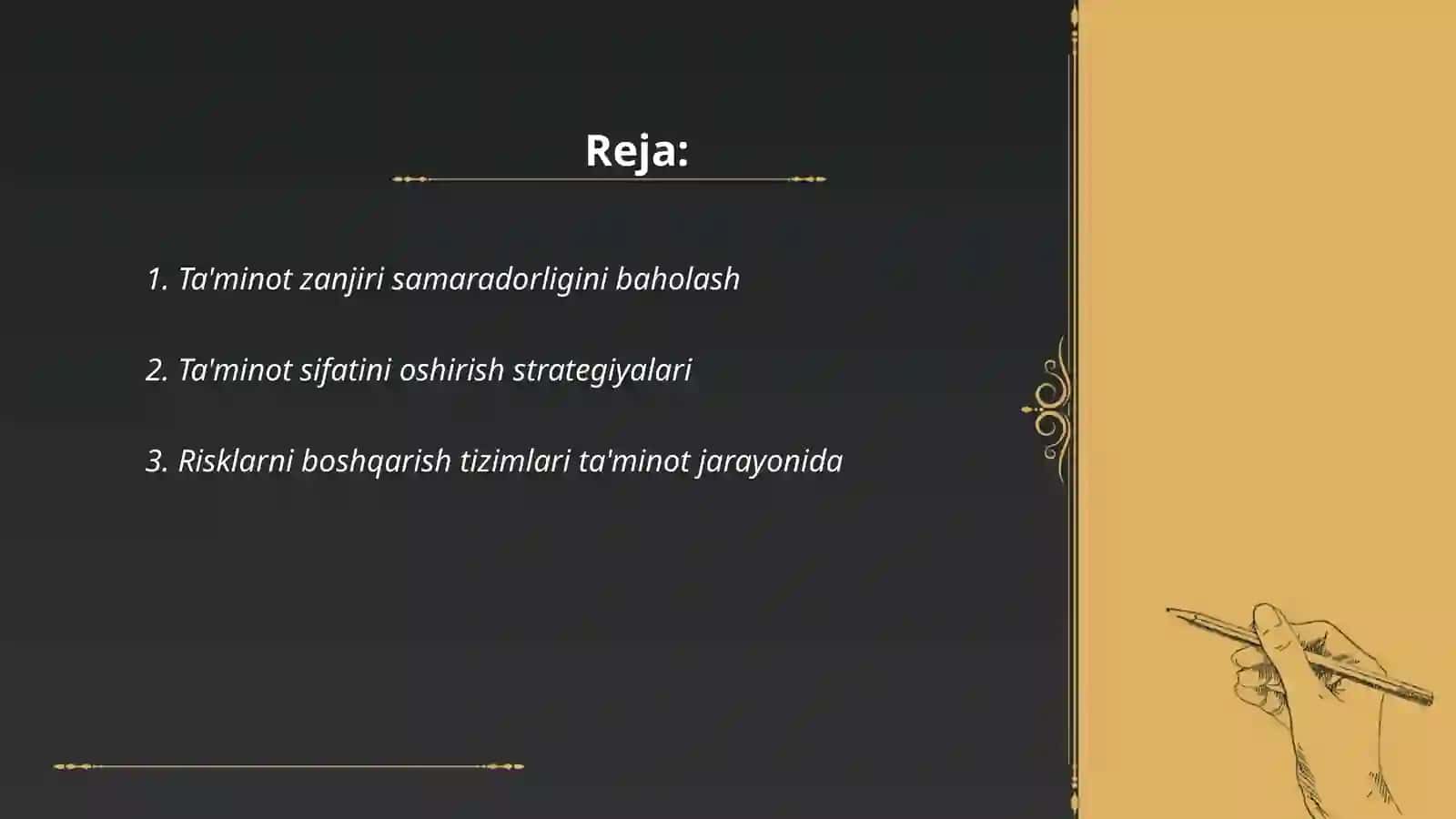 Ta’minot jarayoni auditi 2